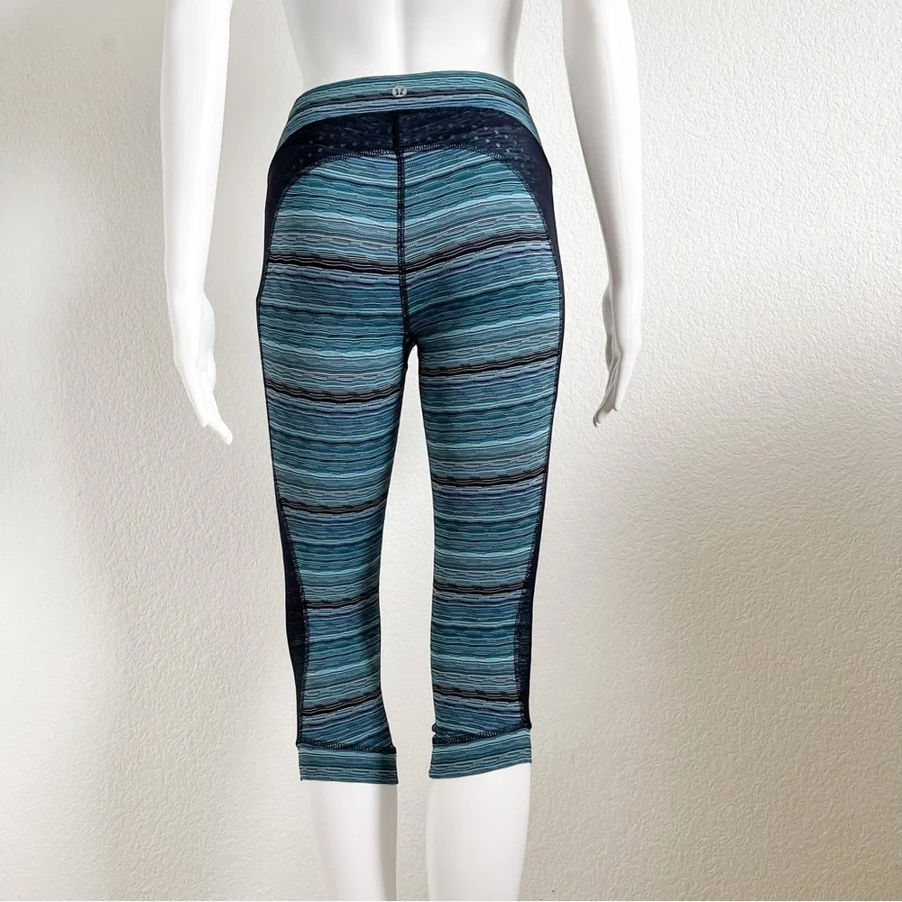 Lululemon Stop At Nothing Crop Leggings Space Dye Blue Size 2